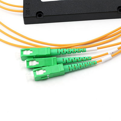 SC APC 3.0 MM 1x2 Fiber Optic PLC Splitter ABS نوع الاستخدام لصندوق توزيع 2 النوى