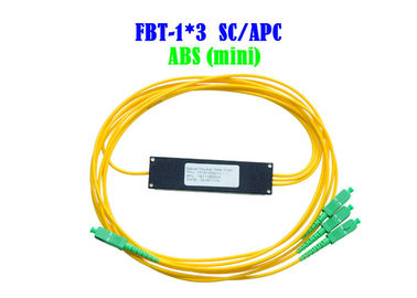 شبكة صغيرة بصرية WDM 1 × 3 Fiber SC APC Connector ABS عالية الموثوقية